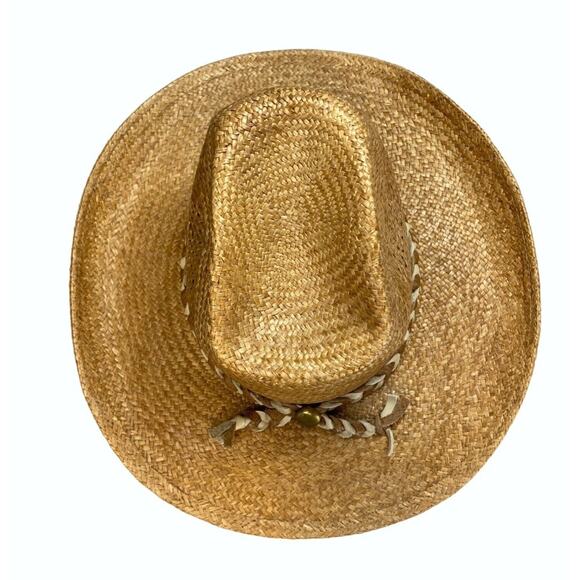 American Hat Co Bushwhacker Straw Hat Size 7 Western Made In Houston Texas USA - Picture 6 of 16